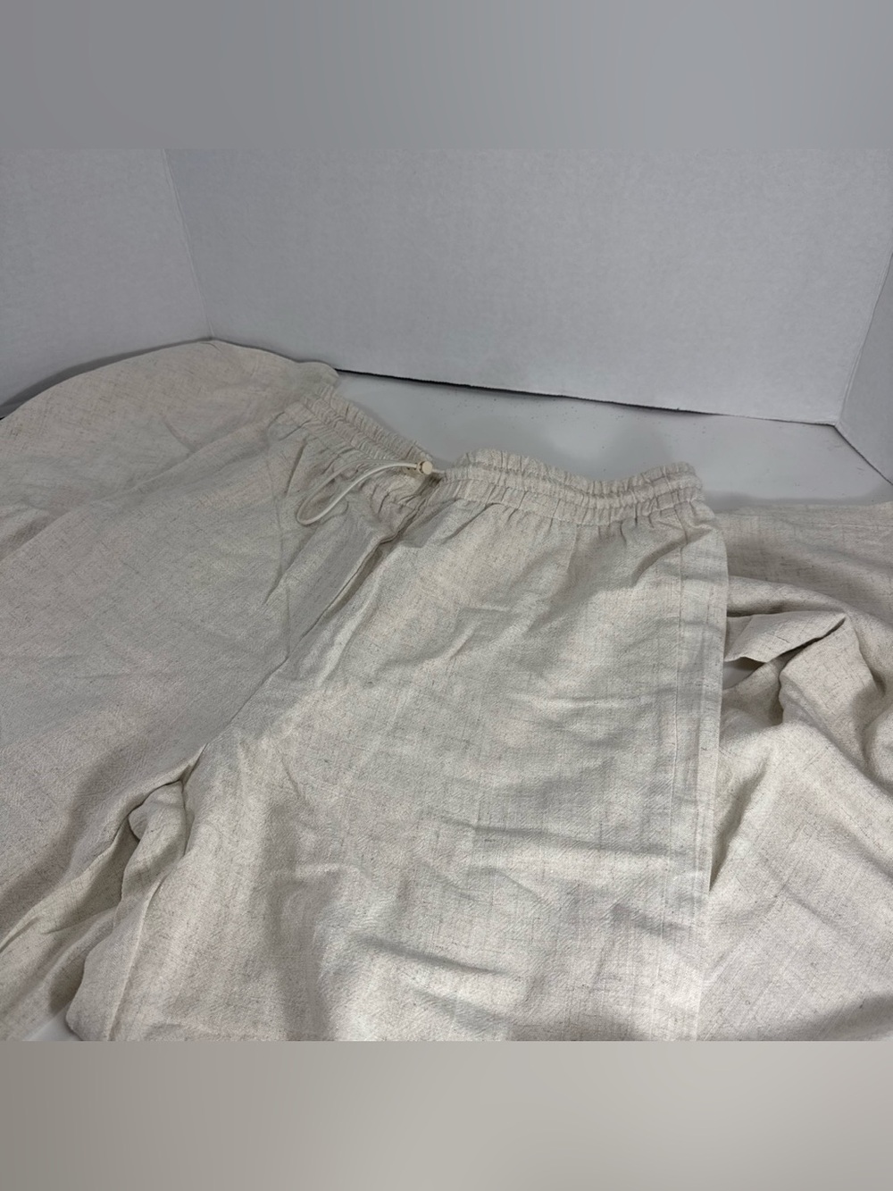 Women’s Linen-Blend Drawstring Pants in Natural